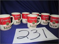7 Campbell Soup Mugs