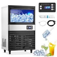 150LBS/24H Commercial Ice Maker, 30LBS Bin and