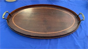 ANTIQUE WOODEN SERVING TRAY