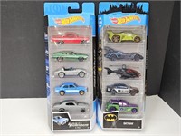 (2) Hot Wheels 5 Packs Batman, Fast & Furious