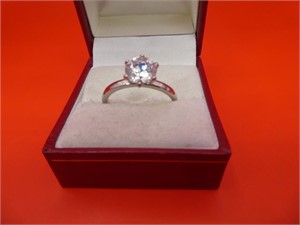 Silver Solitaire Ring Size 11