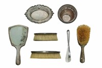 GROUP OF SILVER VANITY PIECES