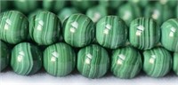 Natural 24pcs Round Malachite Gemstone Beads