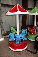 2-Horse Carousel Kiddie Ride, Coin Operated,