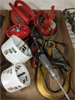 TRAY OF TOOLS - BITS, SUCTION CUPS