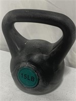 KETTLE BELL 15LB USED INSIDE HANDLE CRACKED