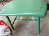 antique green painted table bench