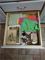 Drawer contents, dish towels, coasters, trivets