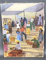 16" x 21” Haiti Art Oil On Canvas