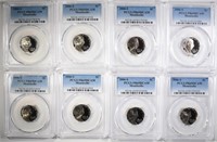 (8) 2006-S MONTICELLO JEFFERSON NICKELS, PCGS PR69