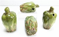 (4) Decorative Ceramic Artichoke Collection