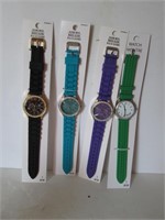 4 x SILICONE BAND WATCHES