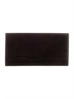 Longchamp Black Leather Fold-in Continental Wallet