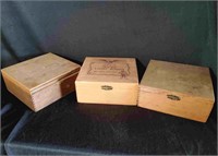 3 Wood Cigar Boxes