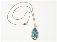 Abalone 17.5" Necklace Stamped NS