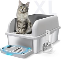 Suzzipaws XL Steel Cat Litter Box  Silver