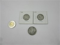 2 x 0.25$ Canada et 0.50$ USA silver