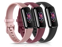 3 Pack Bands for Fitbit Luxe Bands, Soft Silicone