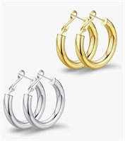 Thick Gold Hoop Earrings Lightweight Howllow Tube