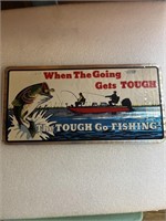 Vintage Reflective Bass Fishing License Plate