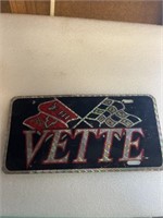 License Plate Tag Vintage Chevrolet Corvette