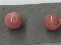 Rhodochroksite And Sterling Earrings