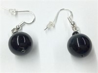 Sterling And Black Onyx Earrings