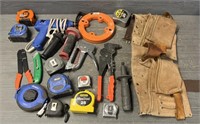 Assortment of Tools w/ Tool Belt & Bag