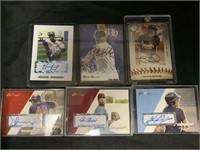 6 AUTOGRAPHED BASEBALL CARDS