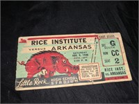 1946 ARK VS RICE FOOTBALL TICKET STUB