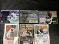 6 AUTOGRAPHED BASEBALL CARDS