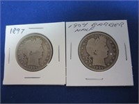 1897 and 1904 Barber Halves - Nice Coins