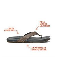 Mens Arch Support Sandals  Espresso/Brown Leather