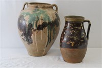 Pair of Beautiful Antique Splatter Glaze Vases