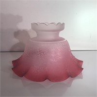 PINK OMBRE RUFFLED GLASS LAMP SHADE