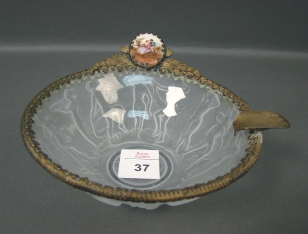 Consol. Crystal Frosted Dancing Nymphs Ashtray