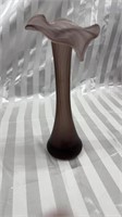 Vintage Art Glass Jack in the Pulpit Mauve Vase