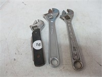 3 Cresent Wrenches