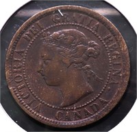 1884 CANADA LARGE CENT F DETAILS