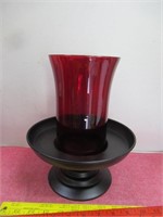 Red Pillar Candle Holder