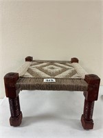 Wod Stool w/ Woven Top 12"H x 16" Square