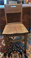 Wood school/library chair. 18" high seat.