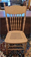 Single high back cained dining chair. 38" back.