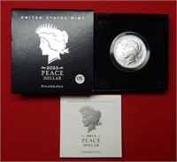 2023 Peace Silver Dollar - Box/COA