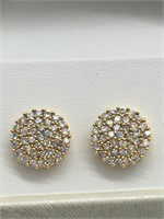 Diamond Earrings 14k Gold Settings  Gorgeous !