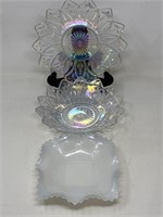 Vintage Federal glass iridescent carnival glass