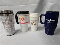 FOUR TO GO COFFEE CUPS BETWEEN 6"-7"