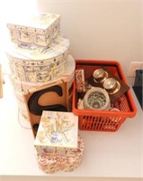 Qty of contemporary storage boxes and housewares,