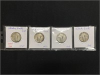 4 Standing Liberty Silver Quarters