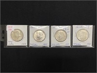 4 Kennedy 1964 Silver Half Dollars